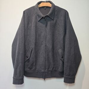 Banana Republic Moleskin Jacket Tweed Garage Bomber Men's Large Heather Gray